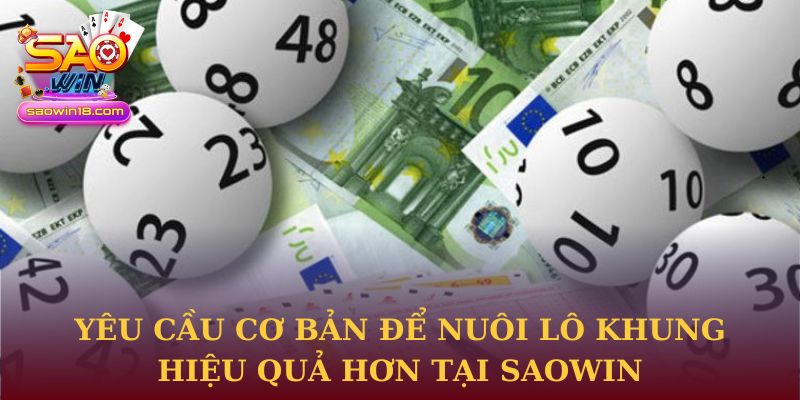 Yêu cầu cơ bản để nuôi lô khung hiệu quả hơn tại Saowin